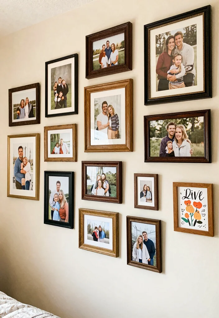 15 Farmhouse Decor Bedroom Ideas on a Budget That Look Cohesive - 5. Create a Gallery Wall 1