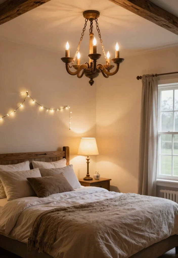 15 Farmhouse Decor Bedroom Ideas on a Budget That Look Cohesive - 7. Farmhouse-Style Lighting Fixtures 1