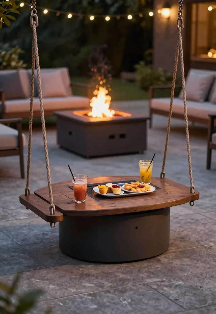 15 Fire Pit Swings That Hold Adults and Stay Safely Anchored - 11. Swing with Side Tables 1