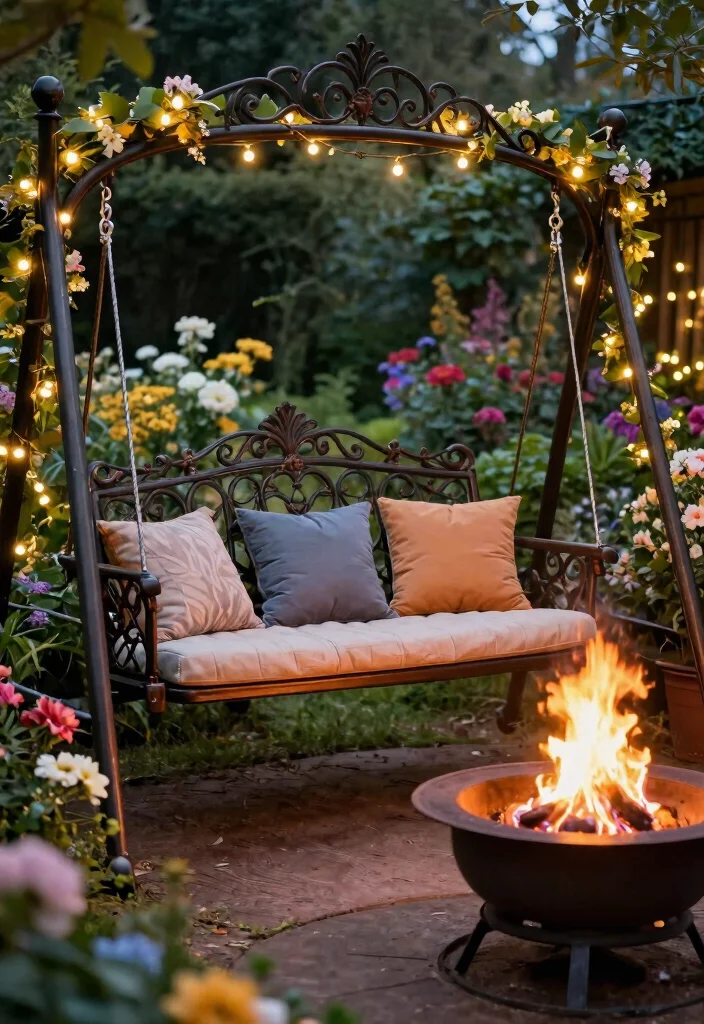 15 Fire Pit Swings That Hold Adults and Stay Safely Anchored - 13. Vintage Charm Fire Pit Swing 1