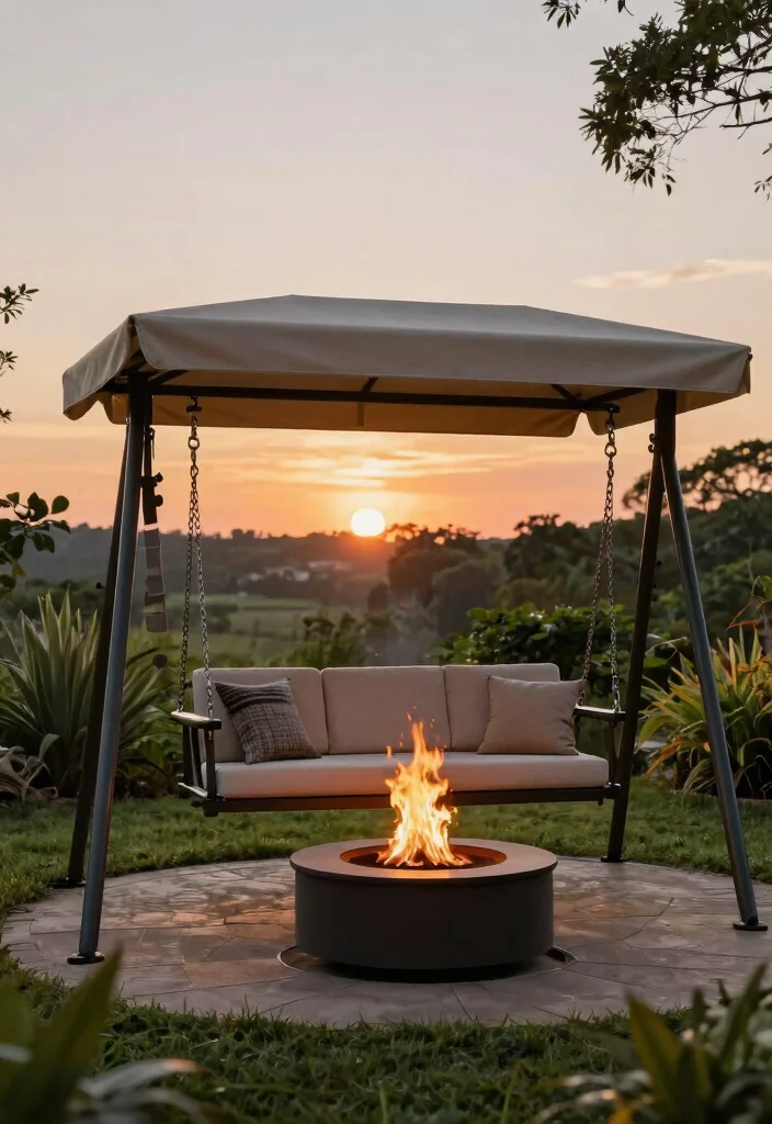 15 Fire Pit Swings That Hold Adults and Stay Safely Anchored - 9. Swing with Canopy Shade 1