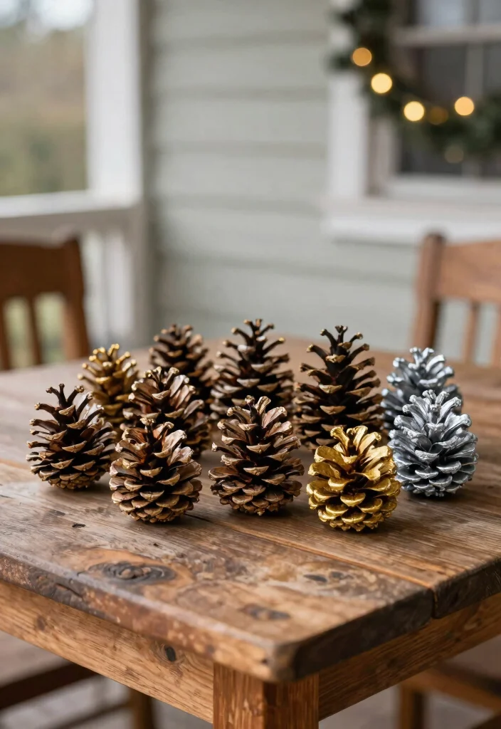 15 Front Porch Christmas Ideas That Welcome Without Clutter - 10. Pinecone Accents 1