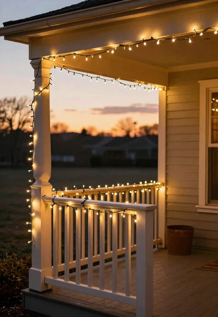 15 Front Porch Christmas Ideas That Welcome Without Clutter - 3. Minimalist String Lights 1