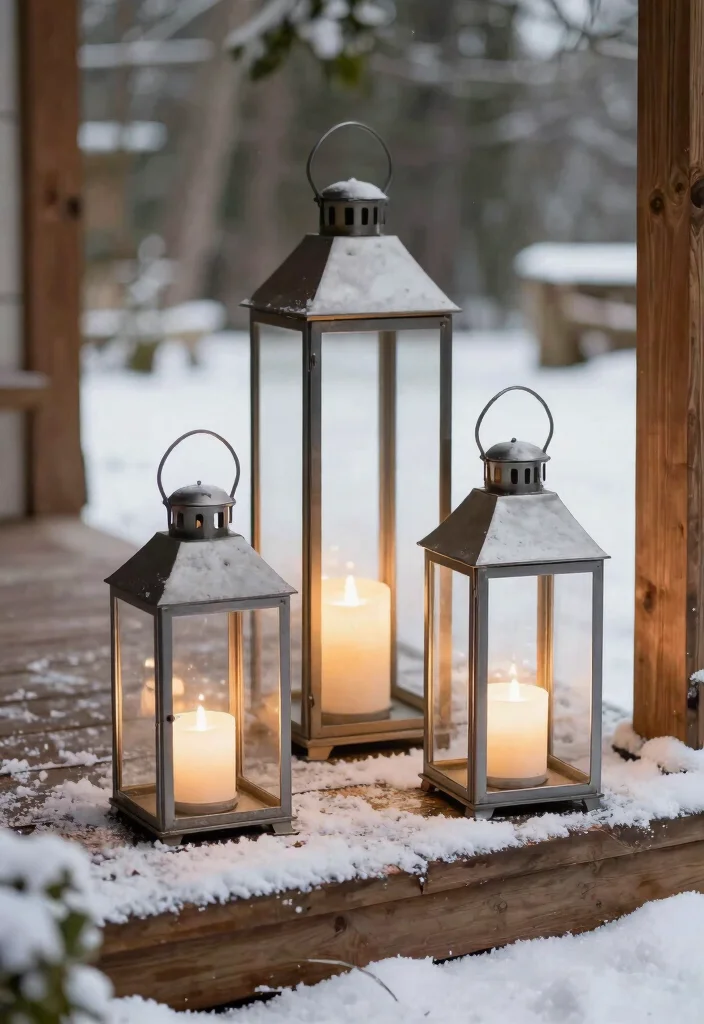 15 Front Porch Christmas Ideas That Welcome Without Clutter - 8. Festive Lanterns 1