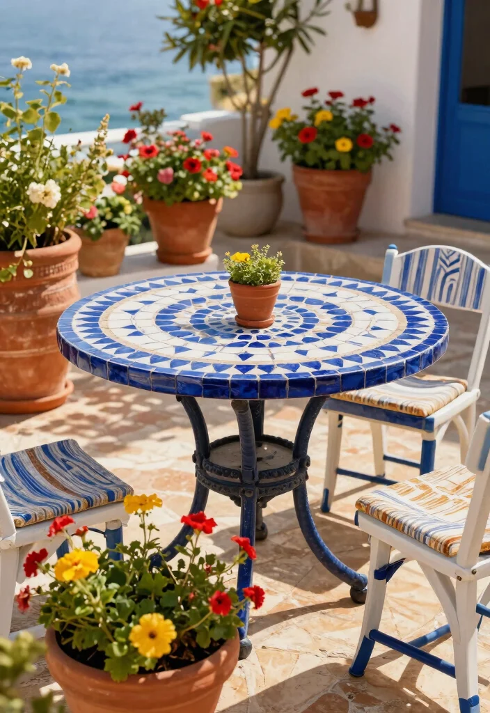 15 Mosaic Patio Table Ideas You Can DIY Without Breaking Tiles - 9. Mediterranean Escape 1