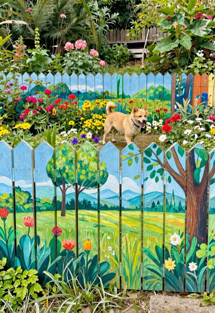 15 Post and Rail Fence Ideas That Keep Pets In Without Blocking Views - 13. Fence as a Garden Canvas 1