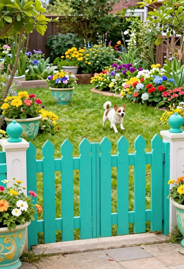 15 Post and Rail Fence Ideas That Keep Pets In Without Blocking Views - 5. Painted Post and Rail for Added Color 1