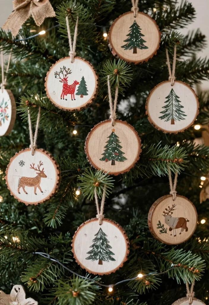15 Rustic Farmhouse Christmas Ideas on a Budget That Look High-End - 2. Rustic Wood Slice Ornaments 1