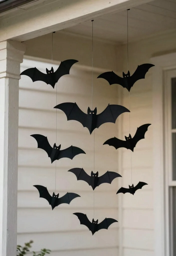 15 Small Porch Halloween Decor Ideas That Make a Big Impact - 11. Bat Silhouettes 1