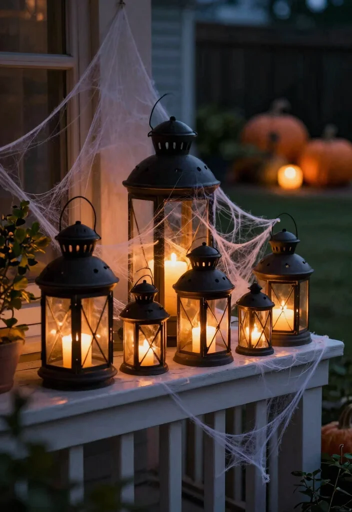 15 Small Porch Halloween Decor Ideas That Make a Big Impact - 3. Festive Lanterns 1