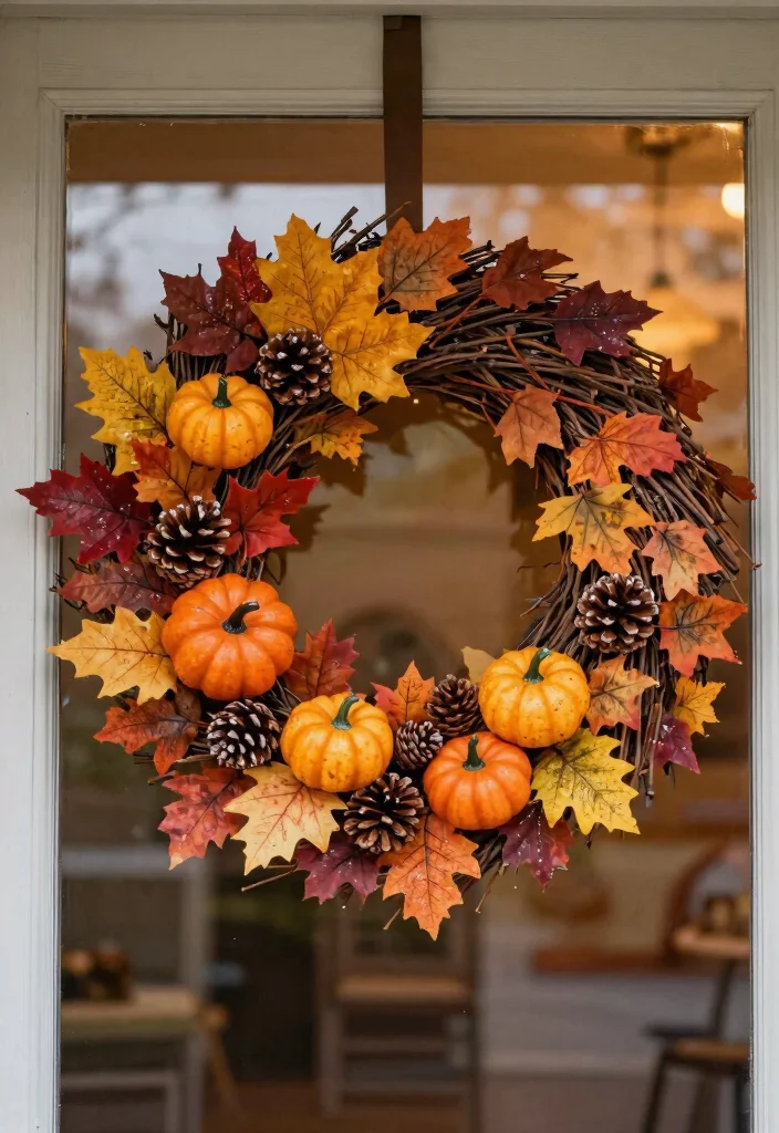 15 Small Porch Halloween Decor Ideas That Make a Big Impact - 6. Colorful Fall Wreaths 1