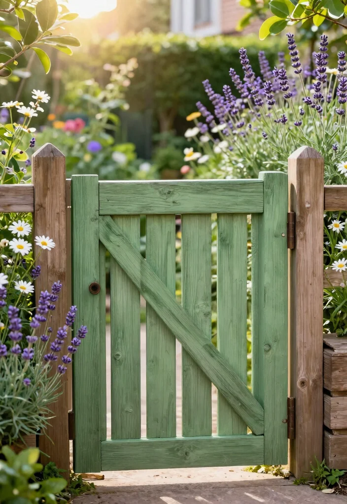 15 Wooden Fence Gate Ideas That Don't Sag After One Season - 1. Rustic Charm with a Vertical Slat Gate 1