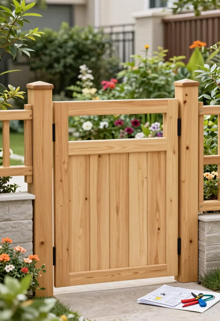 15 Wooden Fence Gate Ideas That Don't Sag After One Season - 12. Easy Assembly Gates for Quick Installation 1