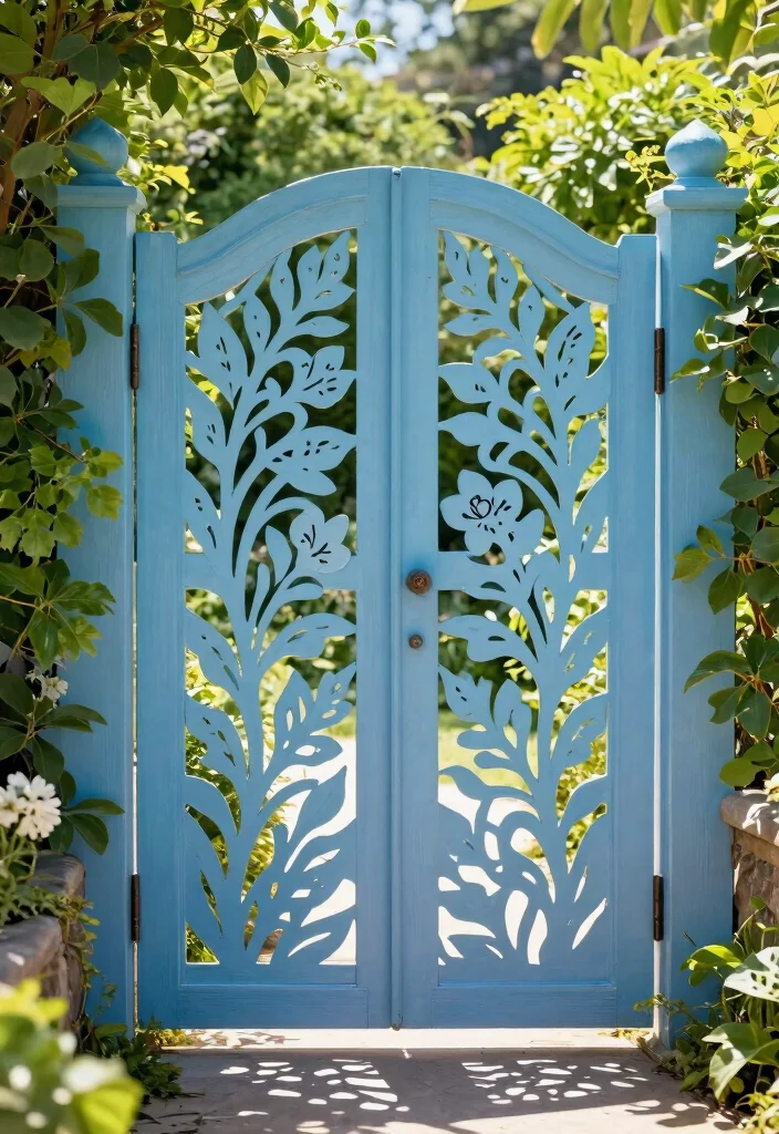 15 Wooden Fence Gate Ideas That Don't Sag After One Season - 7. Decorative Cut-Out Designs 1