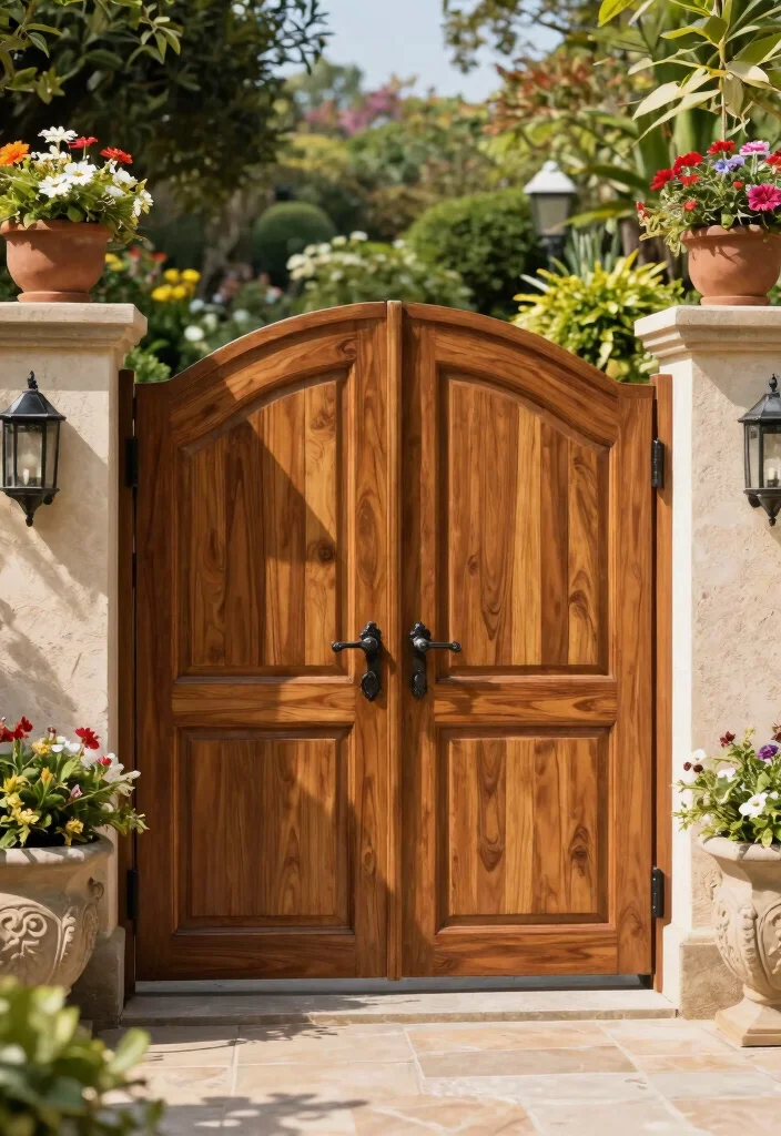 15 Wooden Fence Gate Ideas That Don't Sag After One Season - 8. Double Gate for Wider Access 1