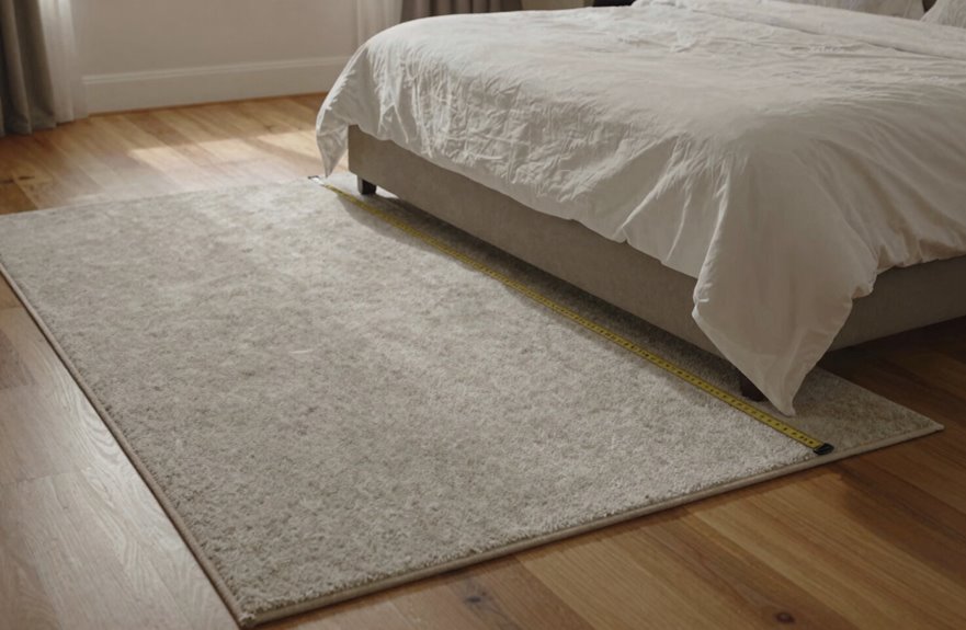 How to Place Master Bedroom Rugs in 5 Steps 3 bed centered rug placement specify sizes