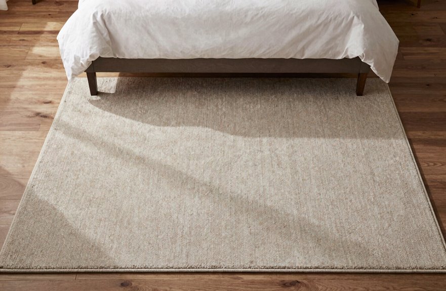 How to Place Master Bedroom Rugs in 5 Steps 4 full bed rug vs front half approach