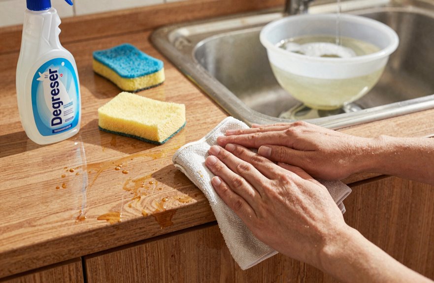 Do It Yourself: Clean Greasy Kitchen Cabinets in 6 Easy Steps 3 greasy cabinets dawn microfiber care