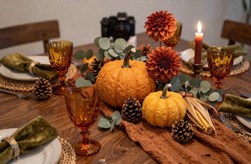 Table Decoration Examples for Every Season 4 harvest hues cozy tablescape