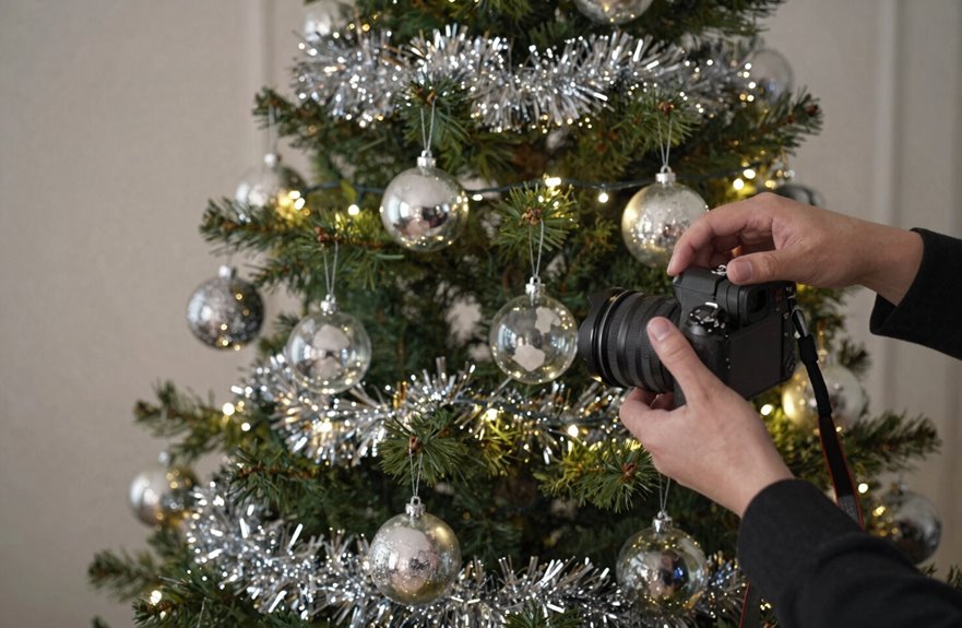 Decorating a Christmas Tree: Step-by-Step Guide 5 layered ornaments radiating from trunk