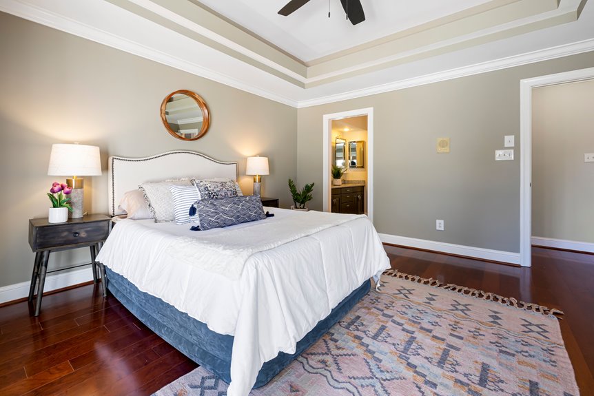 master bedroom rug placement steps