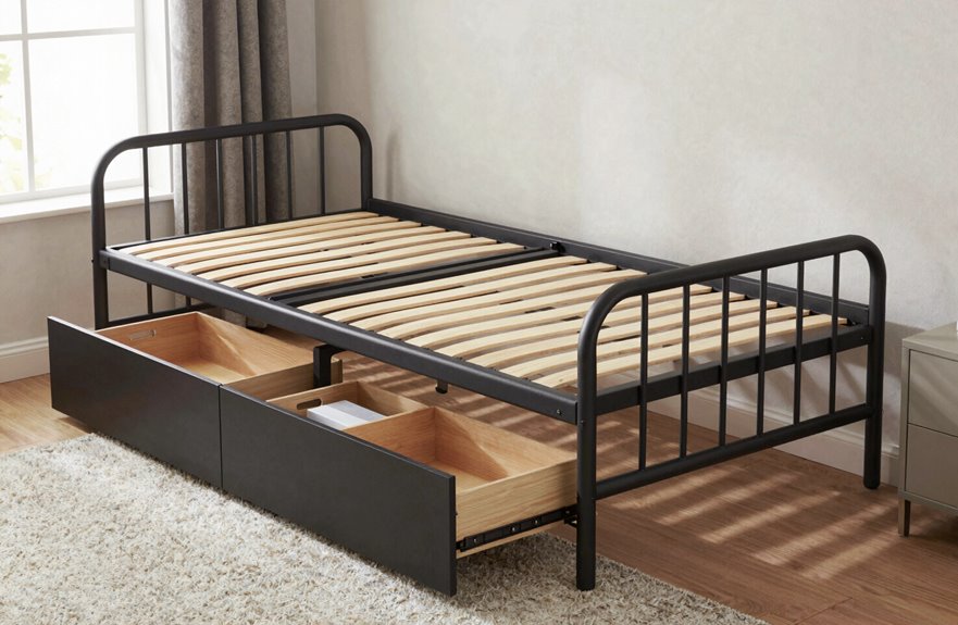 Best Twin Size Bed Frames for Small Spaces 4 metal twin bed frames with storage