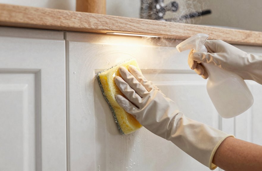 Do It Yourself: Clean Greasy Kitchen Cabinets in 6 Easy Steps 6 scrub rinse dry buff