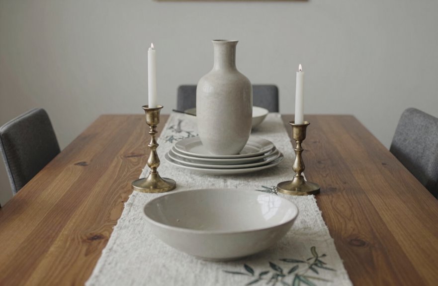 6 Ways to Decorate Your Everyday Dining Room Table 4 tall medium low height layered table display