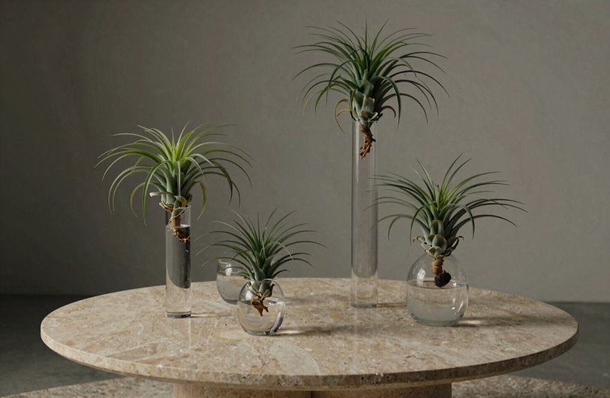 tall stems and air plants elevate tabletops