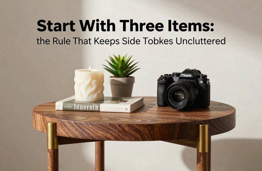 7 Ways to Style Your Side Table Like a Designer 2 three item table styling rule