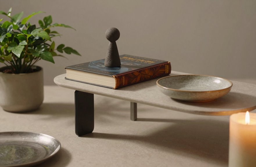 7 Ways to Style Your Side Table Like a Designer 6 visual triangle balance on surfaces