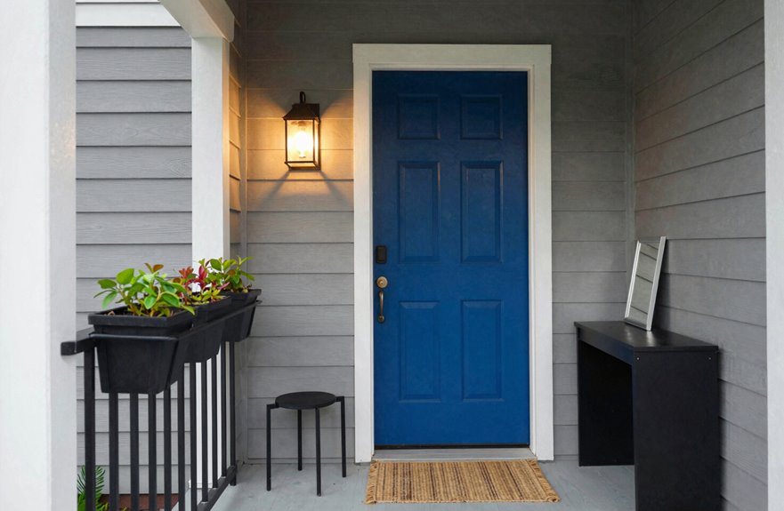 warm yellow door slim lighting