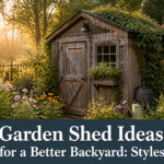 An assortment of different garden sheds with various designs and purposes.