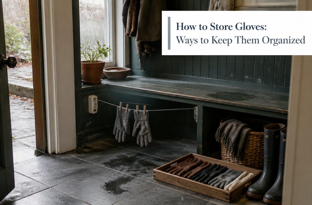 Gloves featured in an article about practical storage and organization